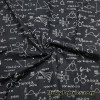 Science Fair, Various Formulas Print on Black Cotton Woven Apparel Fabric