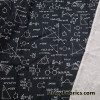 Science Fair, Various Formulas Print on Black Cotton Woven Apparel Fabric
