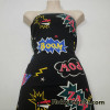 Cotton Spandex Fabric with Colorful Comic Book Signs