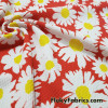 White Daisies Printed Bullet Textured Liverpool Fabric 4 Way Stretch Spandex Double Knit Fabric By The Yard