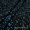 Small Blue Stars on Black Cotton Spandex Fabric
