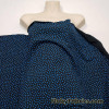 Small Blue Stars on Black Cotton Spandex Fabric