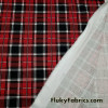 Red, Black and White Plaid Print Ponte de Roma Knit Fabric – SLIGHTLY FLAWED