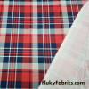 Blue, Red, Navy Plaid Print Ponte de Roma Knit Fabric – SLIGHTLY FLAWED