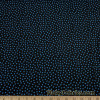 Small Blue Stars on Black Cotton Spandex Fabric at FlukyFabrics.com