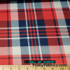 Blue, Red, Navy Plaid Print Ponte de Roma Knit Fabric – SLIGHTLY FLAWED