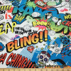 Colorful Comic Print Cotton Spandex at FlukyFabrics.com