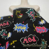 Cotton Spandex Fabric with Colorful Comic Book Signs