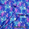 Shades of Blue and Pink Abstract Paint Splatter Print Swimsuit Nylon Spandex Fabric