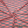 Abstract Coral and Gray Print Nylon Spandex Fabric