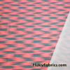 Abstract Coral and Gray Print Nylon Spandex Fabric