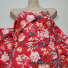 Cabbage Roses and Carnations Print on Light Red Lightweight Nylon Spandex Swimsuit Fabric