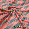 Abstract Coral and Gray Print Nylon Spandex Fabric