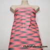 Abstract Coral and Gray Print Nylon Spandex Fabric
