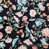 Pastel Roses Print Over a Black Background Swimsuit Nylon Spandex Fabric