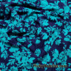Bright Light Green Teal Foliage Print Rayon Spandex Jersey Fabric