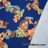 Baroque Cherubs on a Navy Background Quality Swimsuit Nylon Spandex Fabric