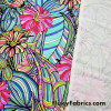 Beautiful Multicolor Abstract Flowers and Foliage Print UV/Blacklight Reactive Nylon Spandex Fabric