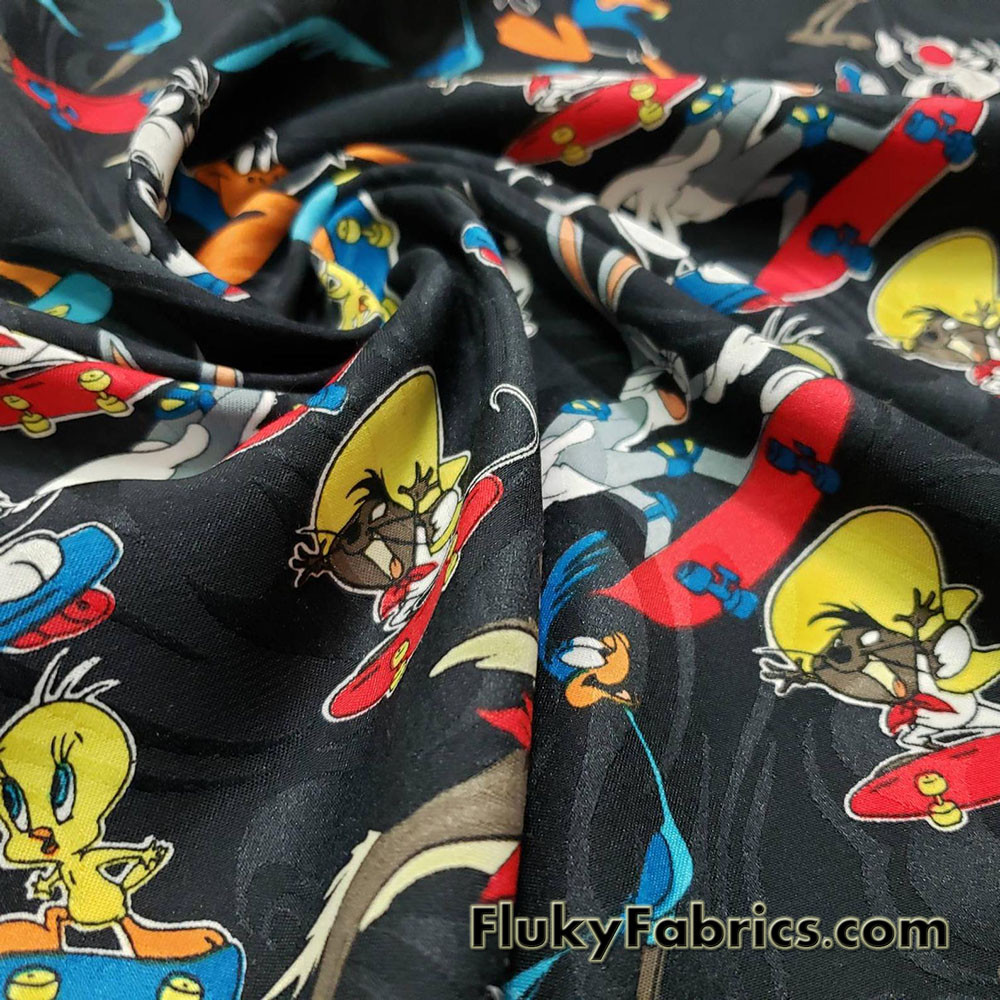 Vintage Cartoon Characters Print 45″ Wide Polyester Brocade Woven Fabric