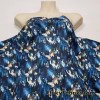 Shades of Blue, Yellow, Black and White Abstract Print Swimsuit Spandex Fabric