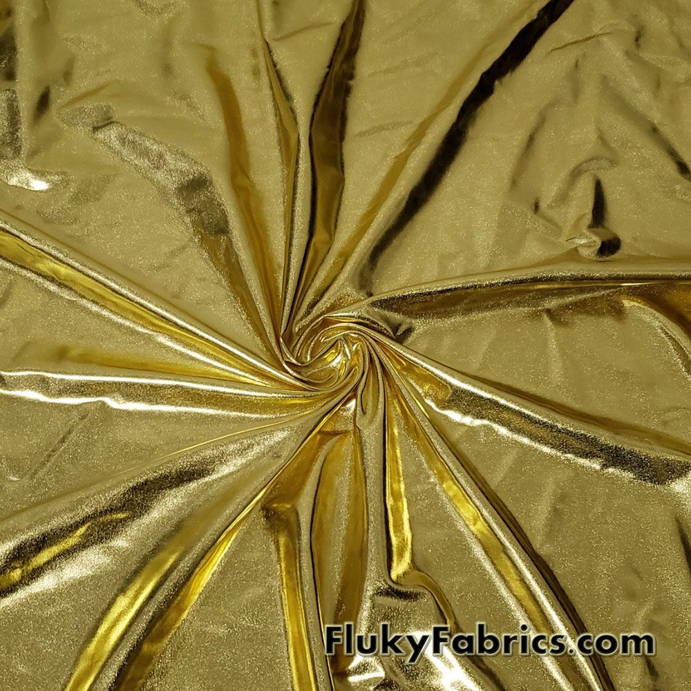 Hologram Foil Spandex Fabric Gold, by the yard