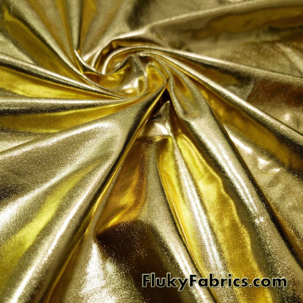 1 X Spandex Metallic Gold Fabric /60/ Sold by The Yard