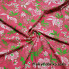 Flowers and Leaves Print on Hot Pink Swimsuit Nylon Spandex Fabric
