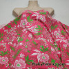 Flowers and Leaves Print on Hot Pink Swimsuit Nylon Spandex Fabric