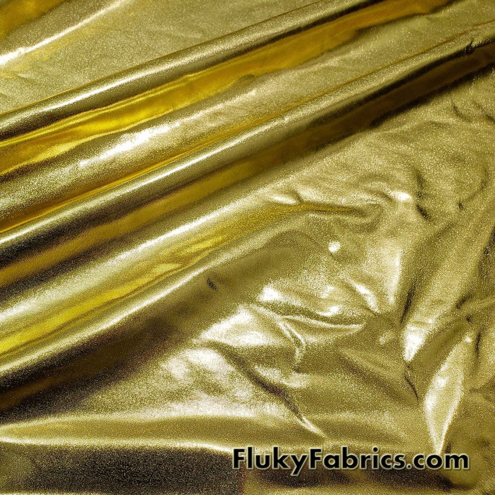 Gold Foil Lame Metallic Spandex Fabric