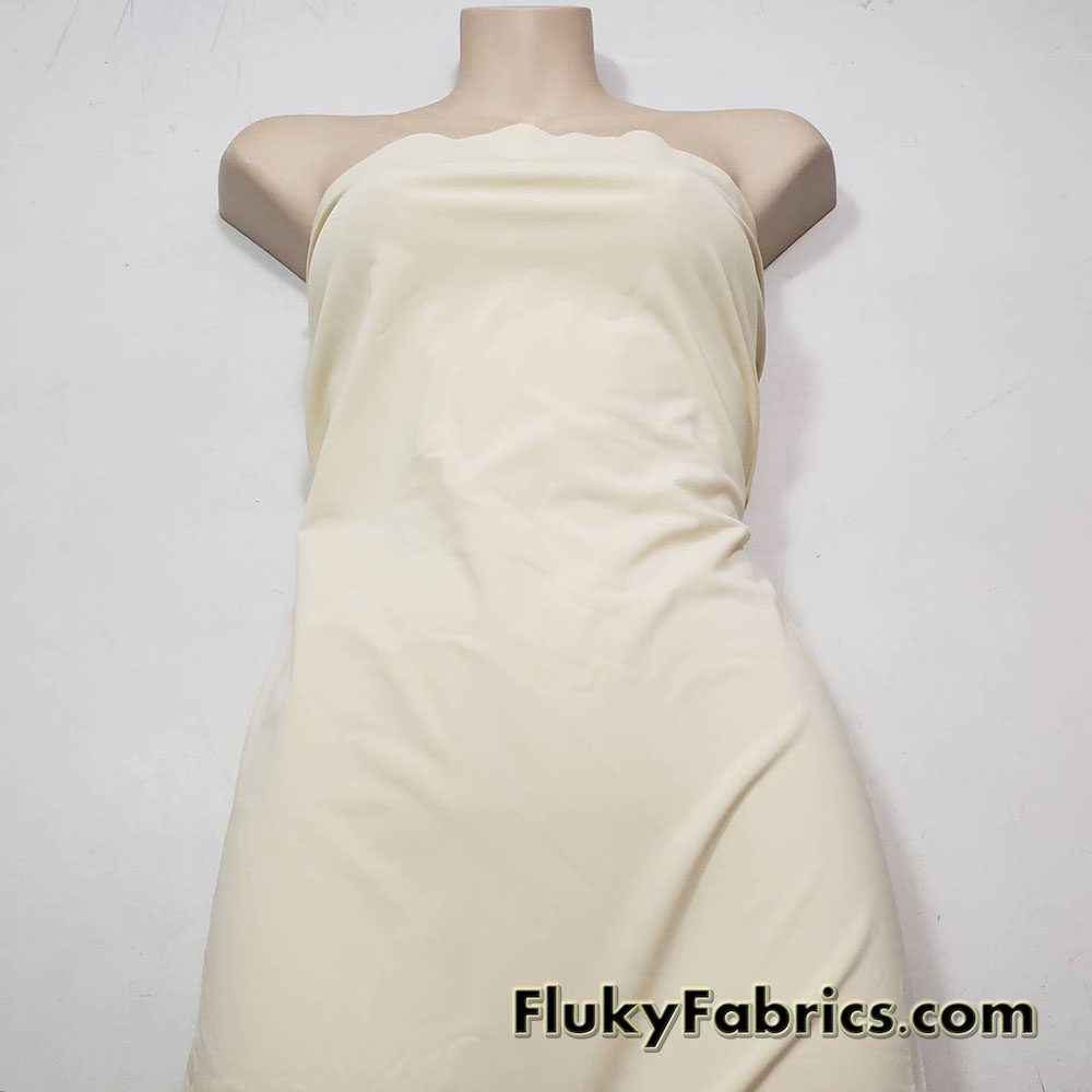 Vanilla Cream Solid Nylon Spandex Swimwear Fabric
