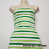 Kelly Green, Lime Green, and White Striped Rayon Spandex Jersey Knit Fabric with Silver Lurex Accents