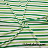 Kelly Green, Lime Green, and White Striped Rayon Spandex Jersey Knit Fabric with Silver Lurex Accents