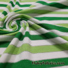 Kelly Green, Lime Green, and White Striped Rayon Spandex Jersey Knit Fabric with Silver Lurex Accents