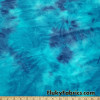 Shades of Blue Tie Dye Print Nylon Spandex Bikini Swimsuit Fabric at FlukyFabrics.com