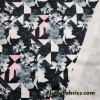 Gray Orchids and Triangles Abstract Print Swimsuit Spandex Fabric