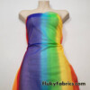 Vertical Rainbow Lines Print 2 Way Stretch Mesh Poly Spandex Fabric by the Yard