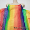 Vertical Rainbow Lines Print 2 Way Stretch Mesh Poly Spandex Fabric by the Yard