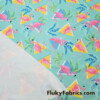 Flamingos and Triangles Print Swimsuit Nylon Spandex Fabric by the Yard
