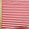 Red and White Yarn Dyed Stripe Cotton Spandex Christmas Stripes Fabric 60" Wide at FlukyFabrics.com