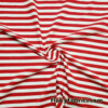 Classic Christmas Red and White Striped Cotton Spandex Knit Fabric