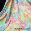 Light Pastel Colors Messy Tie Dye and Red Spray Print Lightweight Bikini Fabric