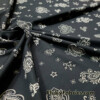 Off White Bandana Paisleys on Black Print Swimwear Fabric