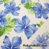 Big Tropical Blue Flowers and Green Leaves Print Swimsuit Nylon Spandex Fabric
