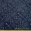 White Diagonal Design on Dark Navy 4 Way Stretch Nylon Spandex Swimsuit Fabric at FlukyFabrics.com