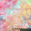Light Pastel Colors Messy Tie Dye and Red Spray Print Lightweight Bikini Fabric