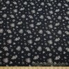 Off White Bandana Paisleys on Black Print Swimwear Fabric at FlukyFabrics.com