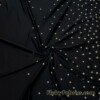 Pale Gold Lurex Scattered Stars on Black 4 Way Stretch Spandex Swimsuit Fabric