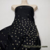 Pale Gold Lurex Scattered Stars on Black 4 Way Stretch Spandex Swimsuit Fabric