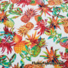 Colorful Pineapples on White Lightweight Swimsuit Fabric