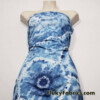 Blue Ethnic Tie Dye Print Poly Spandex Fabric